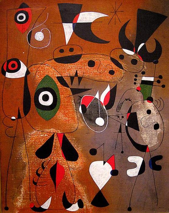 Buy Museum Art Reproductions Pintura (Mujer, Pájaro y Estrellas) by Joan Miro (Inspired By) (1893-1983, Spain) | ArtsDot.com
