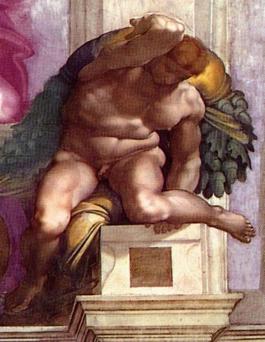 Order Oil Painting Replica Ignudo, 1509 by Michelangelo Buonarroti (1475-1564, Italy) | ArtsDot.com