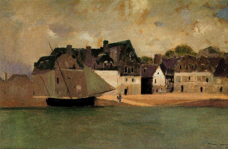 Order Oil Painting Replica Breton Port by Odilon Redon (1840-1916, France) | ArtsDot.com