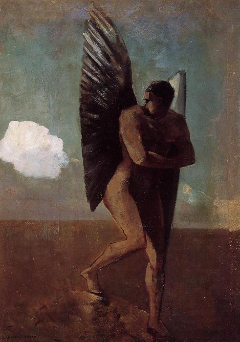 Order Oil Painting Replica Fallen Angel Looking at at Cloud, 1875 by Odilon Redon (1840-1916, France) | ArtsDot.com