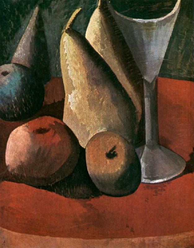 Order Oil Painting Replica Fruits and wine glass by Pablo Picasso (Inspired By) (1881-1973, Spain) | ArtsDot.com