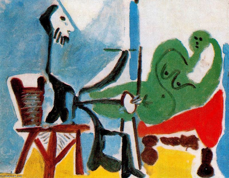 Order Oil Painting Replica The painter and his model 16 by Pablo Picasso (Inspired By) (1881-1973, Spain) | ArtsDot.com