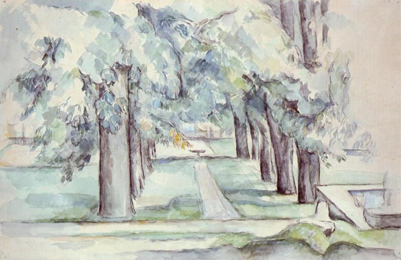 Order Art Reproductions Pool and Lane of Chestnut Trees at Jas de Bouffan, 1880 by Paul Cezanne (1839-1906, France) | ArtsDot.com