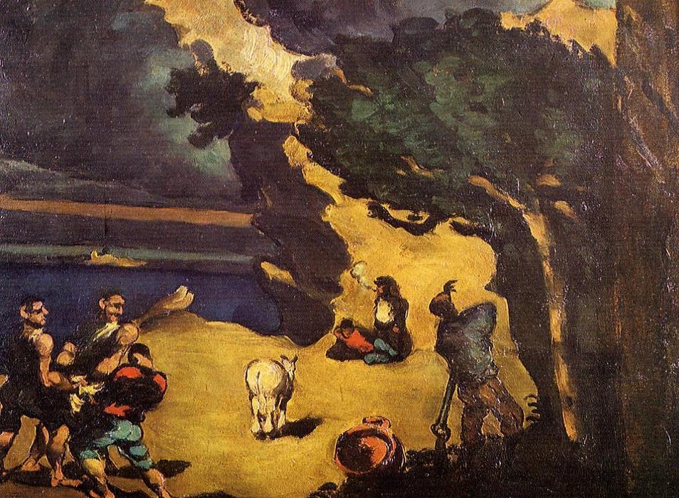 Order Paintings Reproductions The Robbers and the Donkey, 1870 by Paul Cezanne (1839-1906, France) | ArtsDot.com
