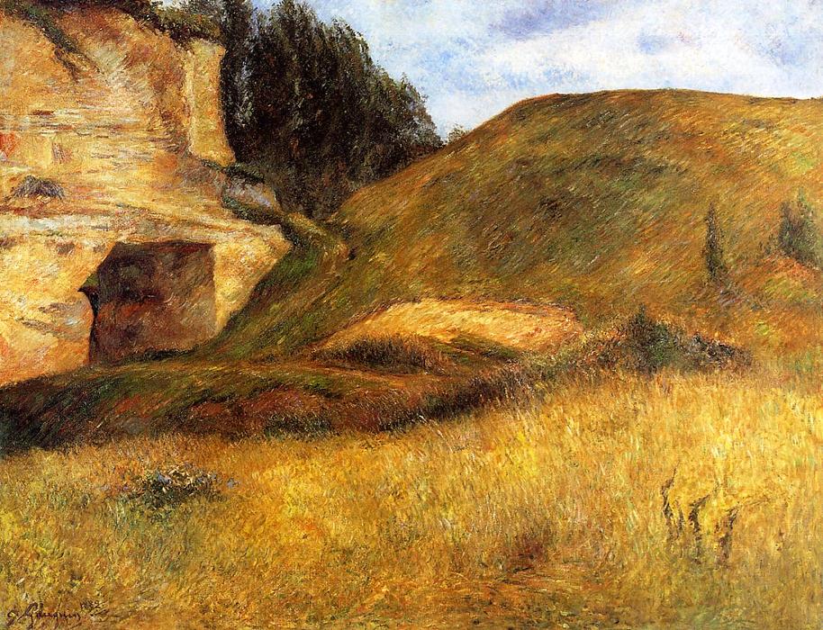 Compra Riproduzioni D'arte Del Museo Chou Quarry, Hole in the Cliff, 1882 di Paul Gauguin (1848-1903, France) | ArtsDot.com