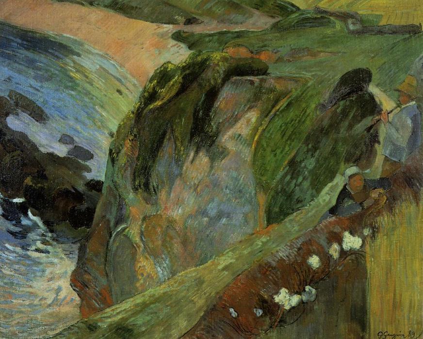 Holen Kunstreproduktionen Flutist auf den Klippen, 1889 von Paul Gauguin (1848-1903, France) | ArtsDot.com