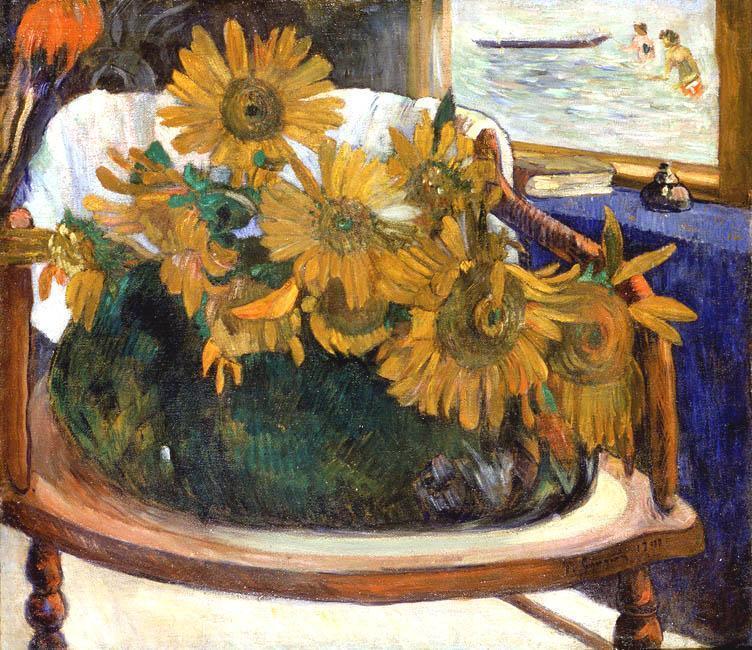 Buy Museum Art Reproductions Still Life with Sunflowers on an Armchair, 1901 by Paul Gauguin (1848-1903, France) | ArtsDot.com