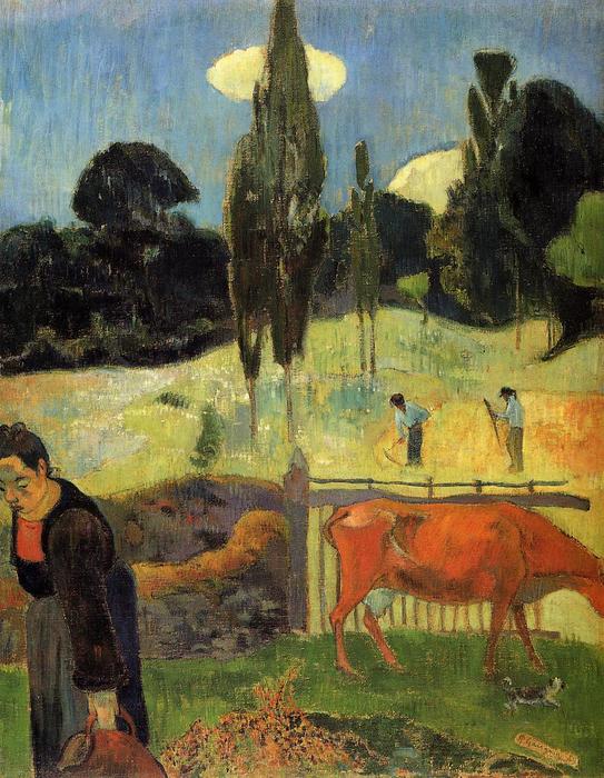 Ordinare Riproduzioni Di Belle Arti La mucca rossa, 1889 di Paul Gauguin (1848-1903, France) | ArtsDot.com