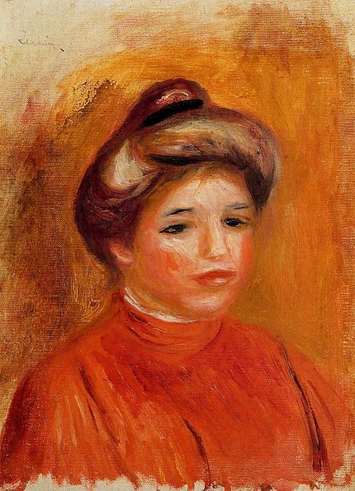 Order Paintings Reproductions Woman`s Head 6 by Pierre-Auguste Renoir (1841-1919, France) | ArtsDot.com