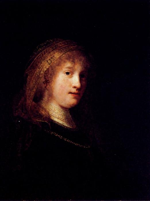 Order Art Reproductions Saskia Wearing A Veil, 1634 by Rembrandt Van Rijn (1606-1669, Netherlands) | ArtsDot.com