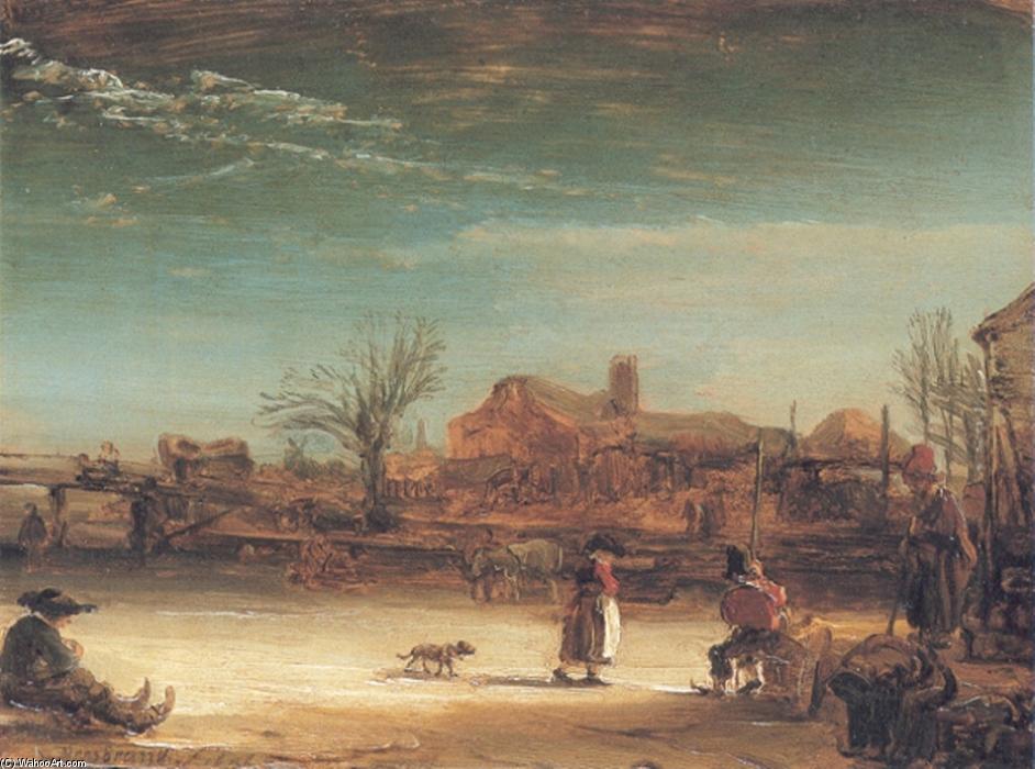 Buy Museum Art Reproductions Winter-Landscape, 1664 by Rembrandt Van Rijn (1606-1669, Netherlands) | ArtsDot.com