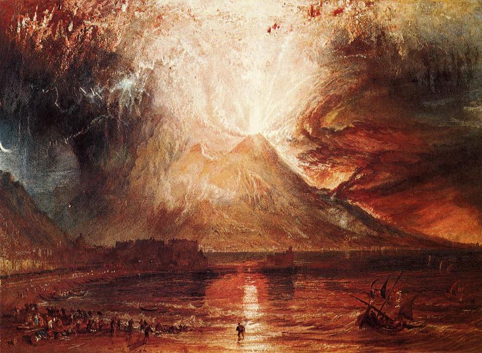 Order Paintings Reproductions Eruption of Vesuvius by William Turner (1775-1851, United Kingdom) | ArtsDot.com