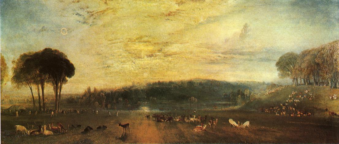 Order Art Reproductions The Lake, Petworth sunset, fighting bucks, 1829 by William Turner (1775-1851, United Kingdom) | ArtsDot.com