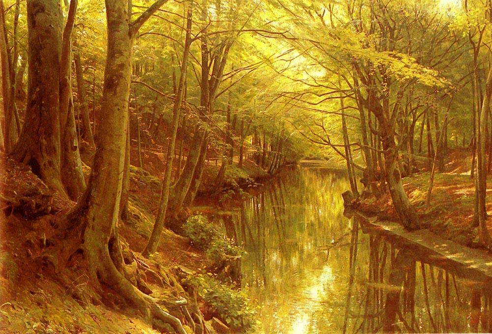 Order Artwork Replica A Woodland Stream by Peder Mork Monsted (1859-1941, Denmark) | ArtsDot.com