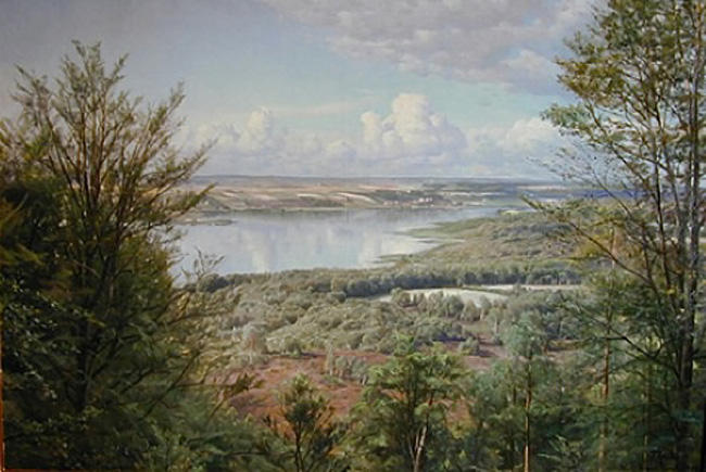 Buy Museum Art Reproductions Himmelbjergit, View over Jul Lake by Peder Mork Monsted (1859-1941, Denmark) | ArtsDot.com