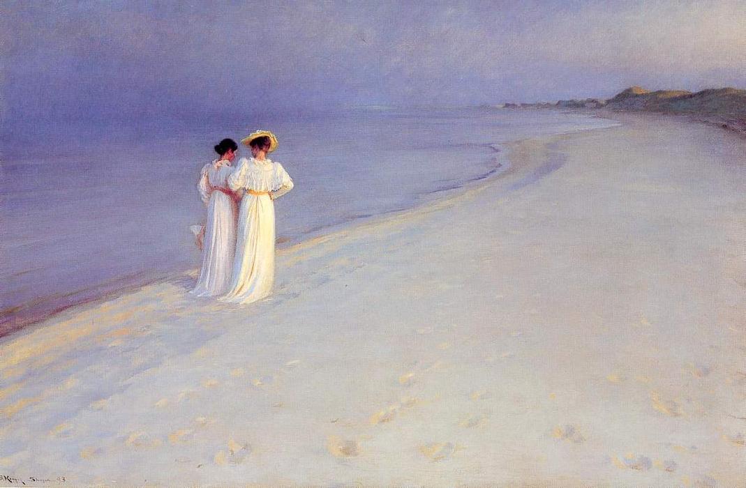 Order Paintings Reproductions Tade de verano en la playa by Peder Severin Kroyer (1851-1909, Norway) | ArtsDot.com