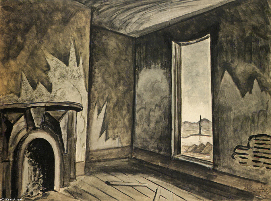 Order Art Reproductions In A Deserted House by Charles Ephraim Burchfield (Inspired By) (1893-1967, United States) | ArtsDot.com