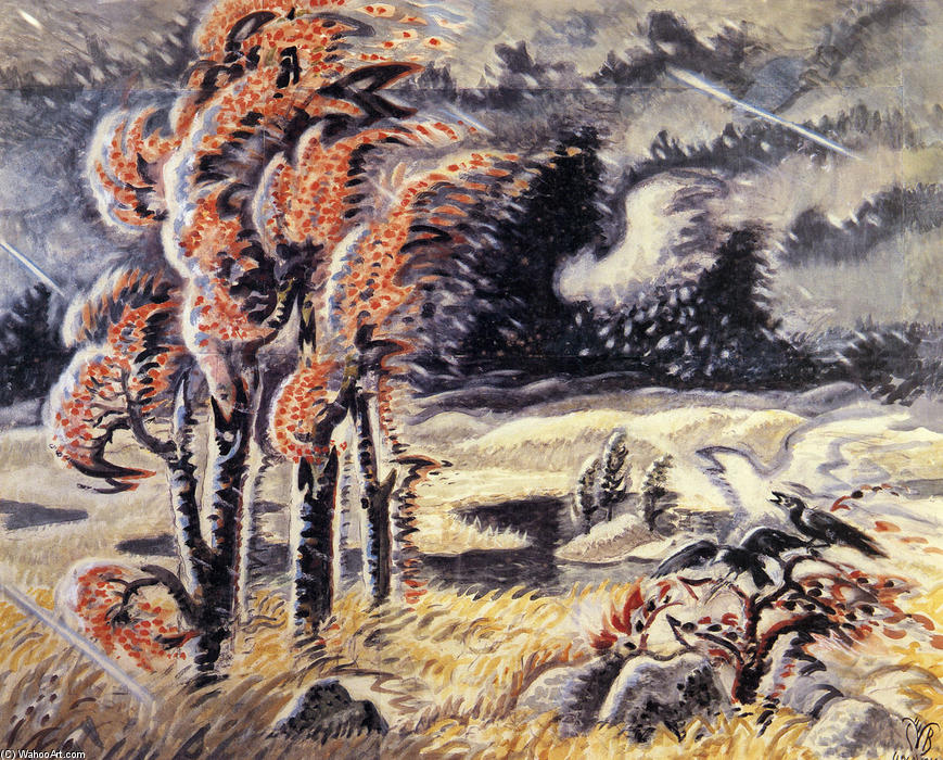 Order Oil Painting Replica North Wind In March by Charles Ephraim Burchfield (Inspired By) (1893-1967, United States) | ArtsDot.com