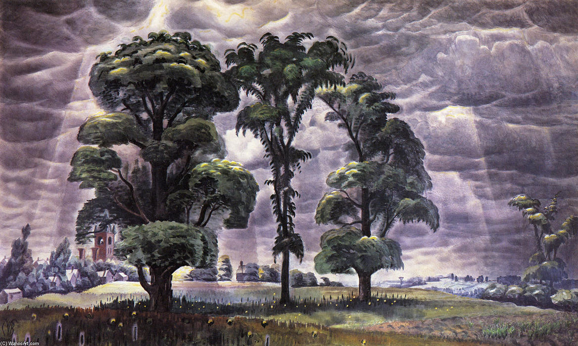Order Art Reproductions The Three Trees by Charles Ephraim Burchfield (Inspired By) (1893-1967, United States) | ArtsDot.com