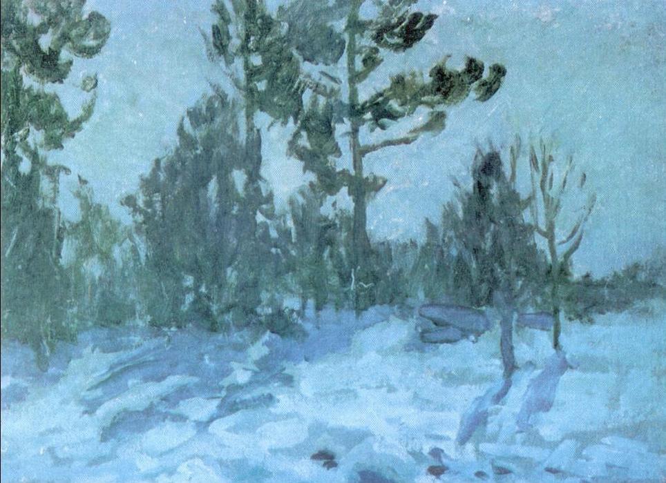 Buy Museum Art Reproductions Moonlit Night. Winter, 1913 by Konstantin Alekseyevich Korovin | ArtsDot.com