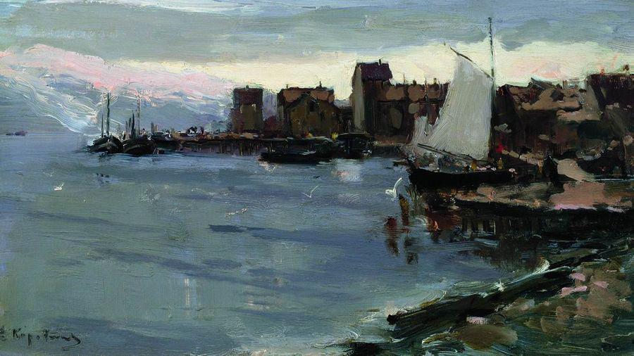 Order Paintings Reproductions Norwegian Harbour., 1894 by Konstantin Alekseyevich Korovin | ArtsDot.com
