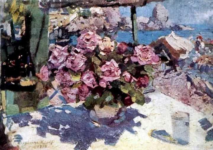 Order Oil Painting Replica Roses, 1912 by Konstantin Alekseyevich Korovin | ArtsDot.com