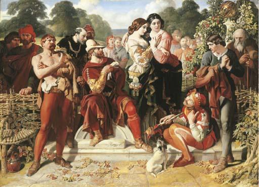 Order Art Reproductions The Wrestling Scene in `As You Like It` by Daniel Maclise (1806-1870, Ireland) | ArtsDot.com