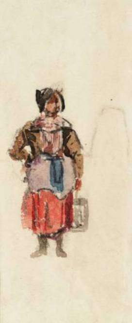 Order Oil Painting Replica Costume Study. Peasant Woman by David Cox (1783-1859, United Kingdom) | ArtsDot.com