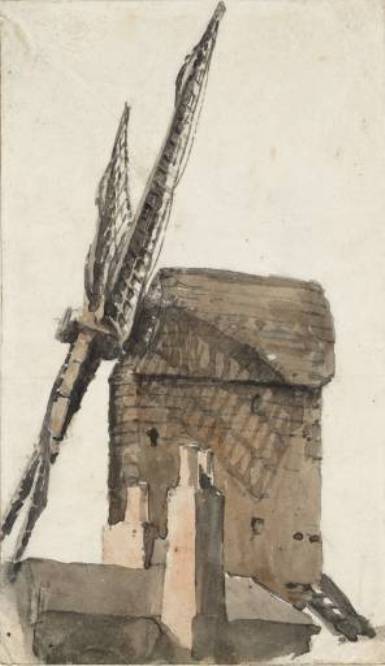 Order Oil Painting Replica Windmill by David Cox (1783-1859, United Kingdom) | ArtsDot.com