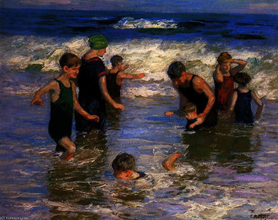 Order Oil Painting Replica The Bathers 1 by Edward Henry Potthast (1857-1927, United States) | ArtsDot.com