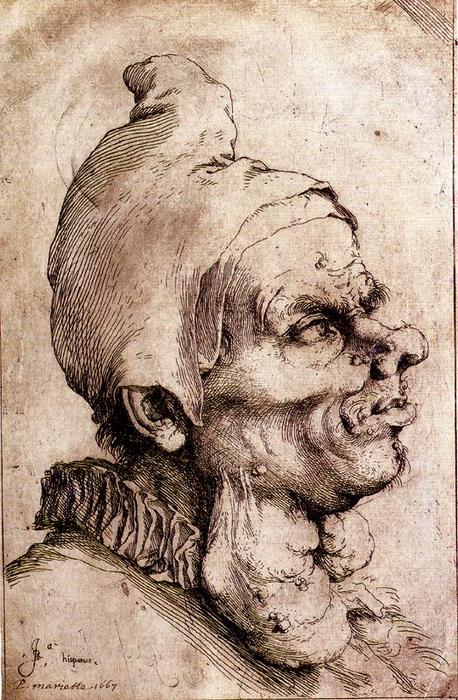 Buy Museum Art Reproductions Grotesque head 1 by Jusepe De Ribera (Lo Spagnoletto) (1591-1652, Spain) | ArtsDot.com