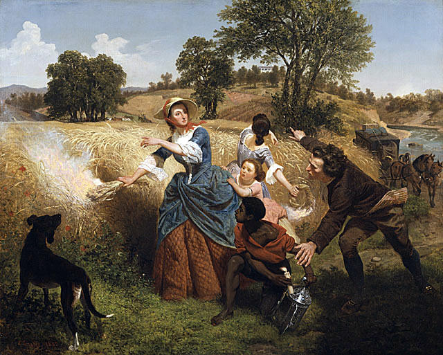 Buy Museum Art Reproductions Mrs. Schuyler Burning Her Wheat Fields On The Approach Of The British by Emanuel Gottlieb Leutze (1816-1868, Germany) | ArtsDot.com