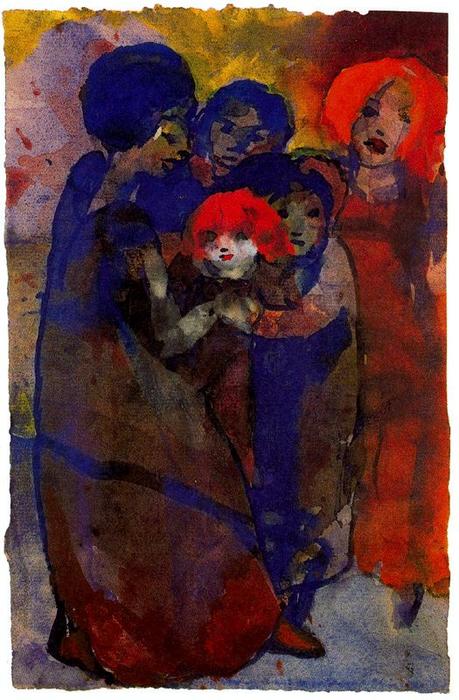 Order Oil Painting Replica Group with Children by Emile Nolde (Inspired By) (1867-1956, Germany) | ArtsDot.com
