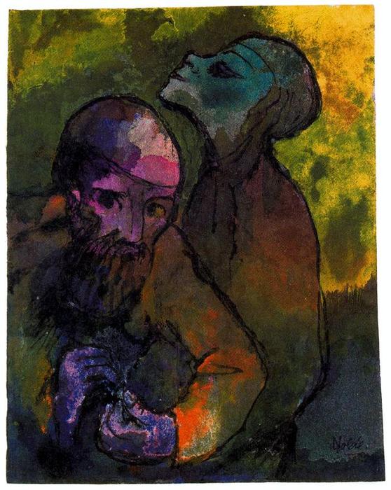 Order Art Reproductions Old Man and Woman by Emile Nolde (Inspired By) (1867-1956, Germany) | ArtsDot.com