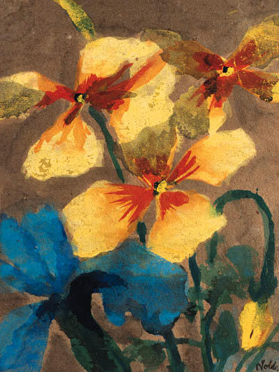 Order Oil Painting Replica Yellow and Blue Amaryllis by Emile Nolde (Inspired By) (1867-1956, Germany) | ArtsDot.com