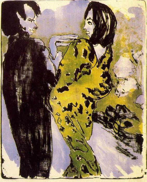 Order Oil Painting Replica Young Couple 1 by Emile Nolde (Inspired By) (1867-1956, Germany) | ArtsDot.com