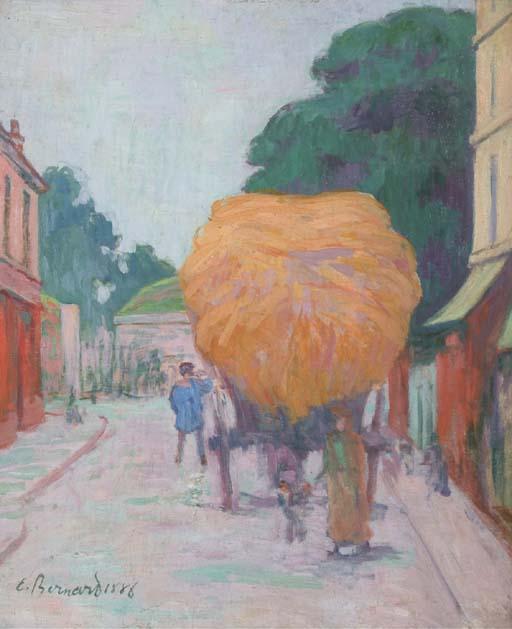 Buy Museum Art Reproductions La porte d`Asnières. Le char de foin by Emile Bernard (1868-1941, France) | ArtsDot.com