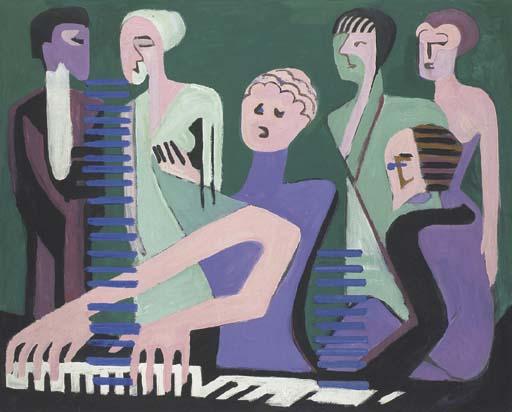 Buy Museum Art Reproductions Cantatrice au piano or Pianistin by Ernst Ludwig Kirchner (1880-1938, Germany) | ArtsDot.com