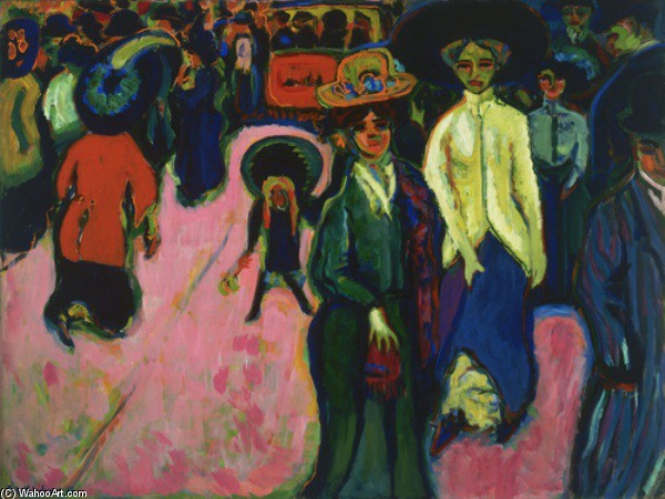 Order Paintings Reproductions Street, Dresden by Ernst Ludwig Kirchner (1880-1938, Germany) | ArtsDot.com