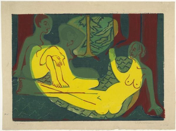 Order Artwork Replica Three Nudes in the Forest 1 by Ernst Ludwig Kirchner (1880-1938, Germany) | ArtsDot.com