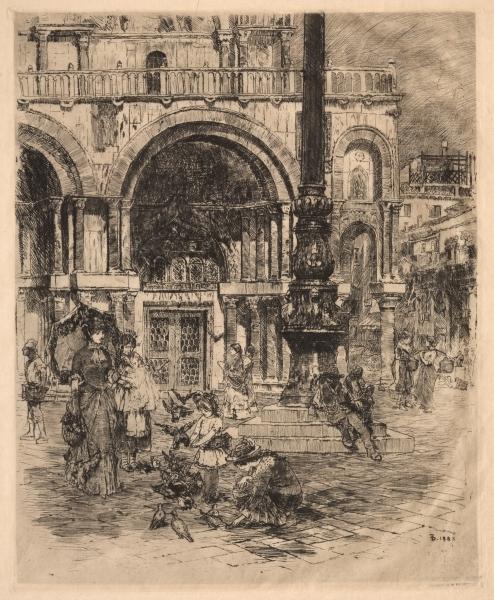 Order Paintings Reproductions Piazza San Marco, Venice by Frank Duveneck (1848-1919, United States) | ArtsDot.com