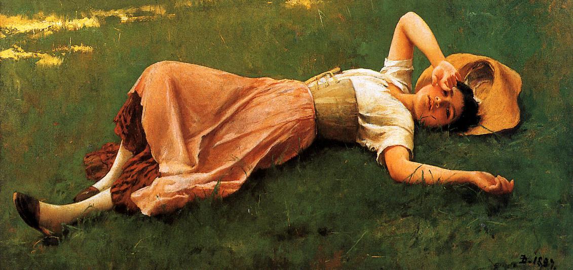 Order Paintings Reproductions Siesta, Number Two, 1887 by Frank Duveneck (1848-1919, United States) | ArtsDot.com