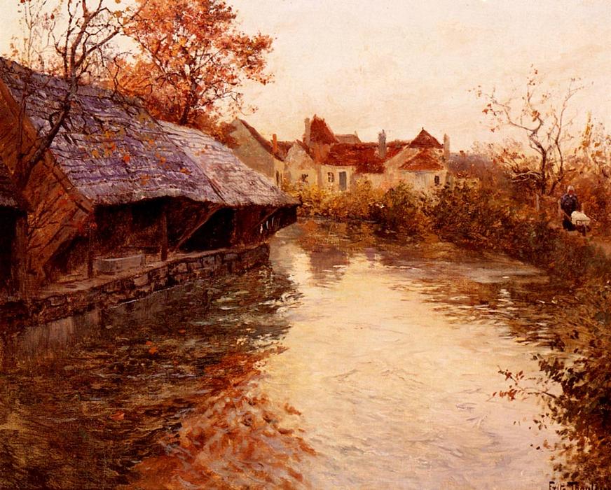 Buy Museum Art Reproductions A Morning River Scene, 1891 by Frits Thaulow (1847-1906, Norway) | ArtsDot.com