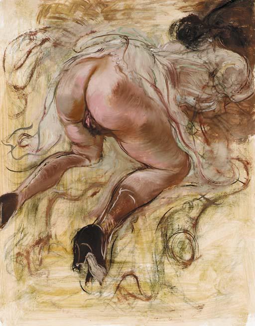 Buy Museum Art Reproductions Kneeling Nude 1 by George Grosz (Inspired By) (1893-1959, Germany) | ArtsDot.com