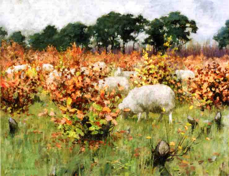 Buy Museum Art Reproductions Grazing Sheep by George Hitchcock (1850-1914, United States) | ArtsDot.com