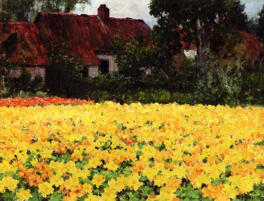 Order Art Reproductions Yellow Nasturtiums by George Hitchcock (1850-1914, United States) | ArtsDot.com