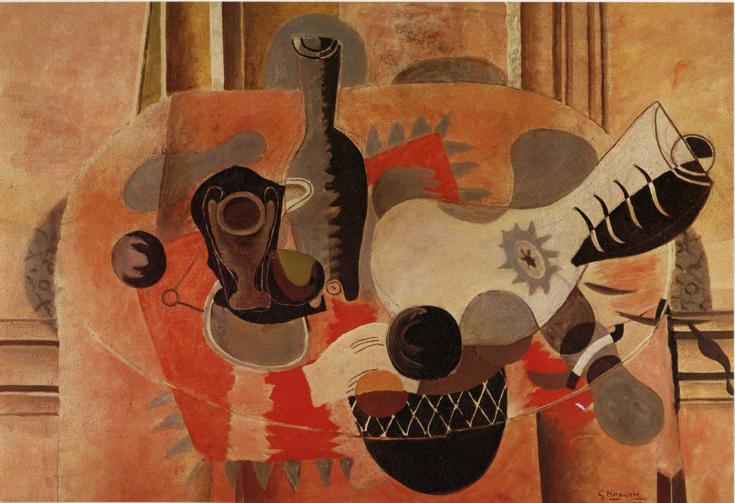 Order Oil Painting Replica Still Life with Guitar, 1935 by Georges Braque (Inspired By) (1882-1963, France) | ArtsDot.com