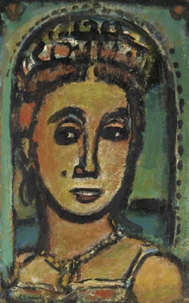 Order Oil Painting Replica Carmencita II by Georges Rouault (Inspired By) (1871-1958, France) | ArtsDot.com