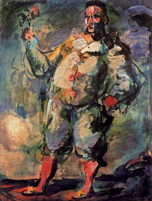 Order Oil Painting Replica Illusionist or Pierrot by Georges Rouault (Inspired By) (1871-1958, France) | ArtsDot.com
