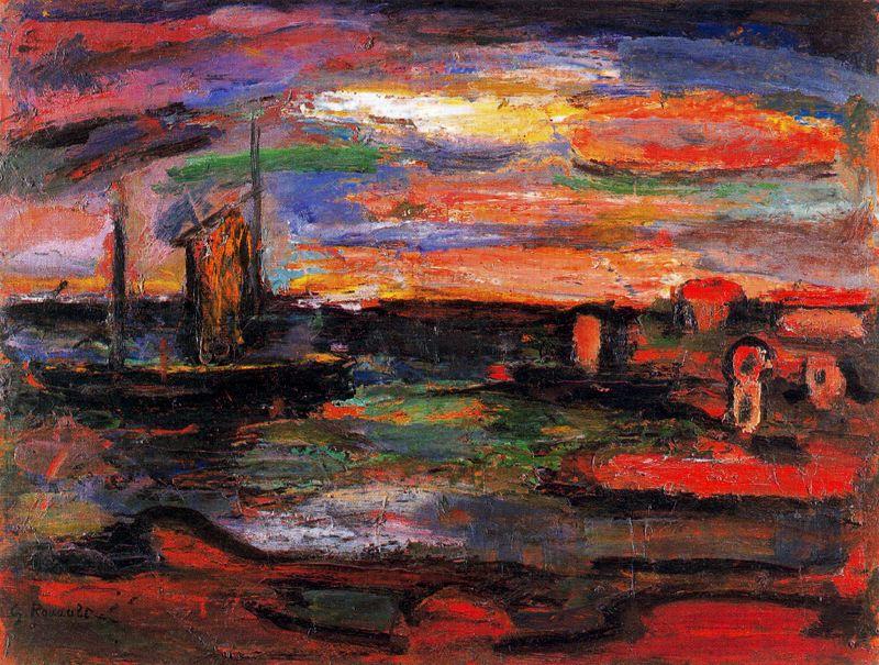 Order Oil Painting Replica Twilight or Seashore by Georges Rouault (Inspired By) (1871-1958, France) | ArtsDot.com